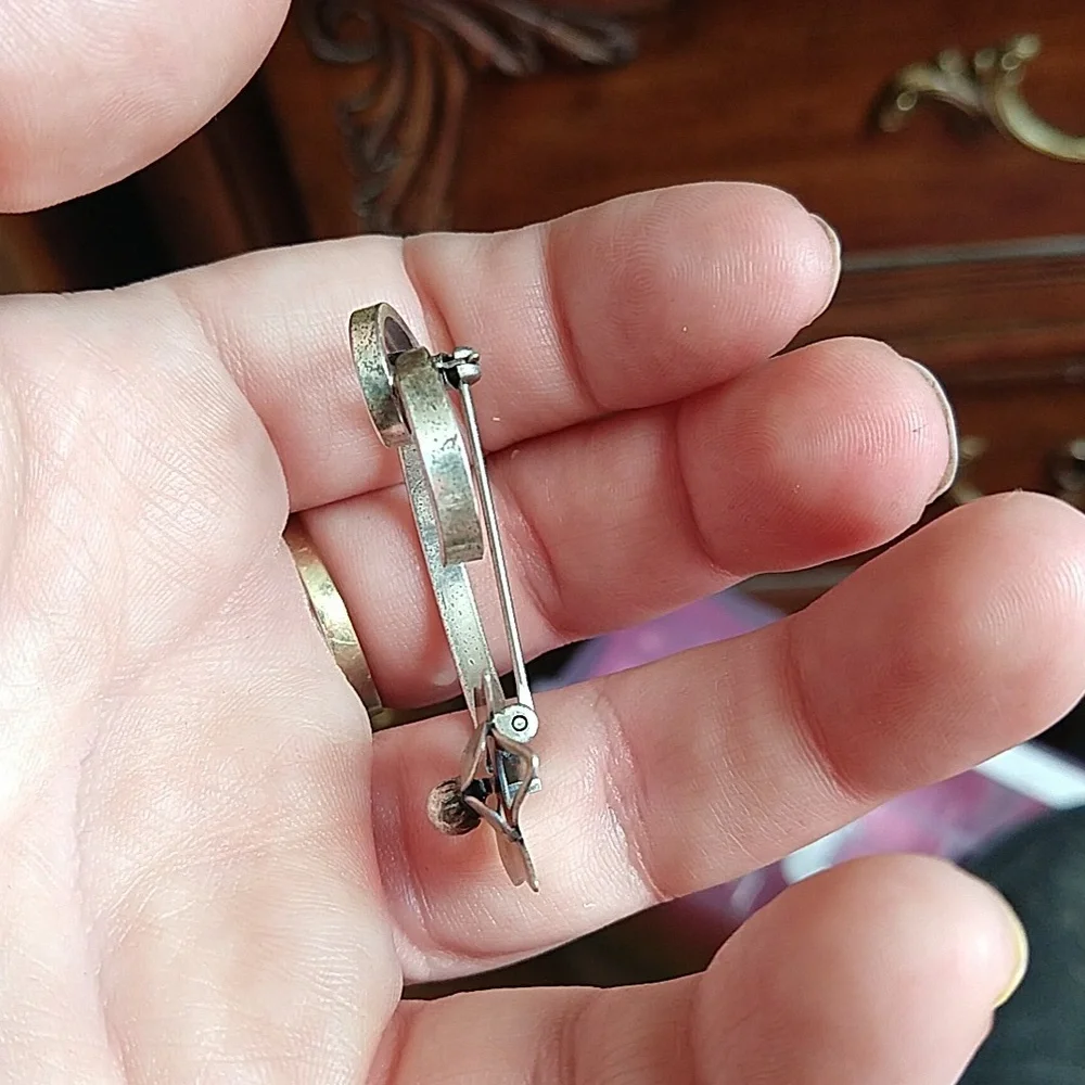 Wonderful beau sterling silver 925 dog brooch pin etch outline vintage - Picture 6 of 7